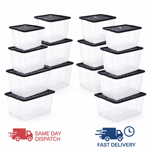 Clear plastic storage boxes - plastic,