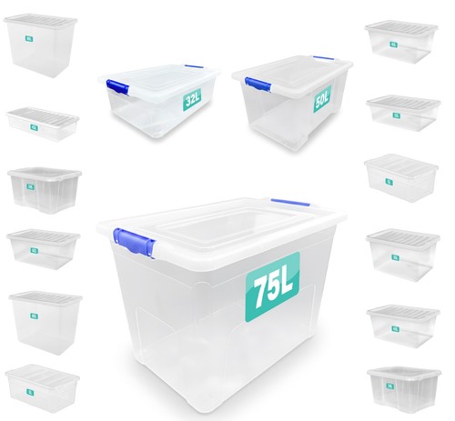 Clear plastic storage box - plastic,