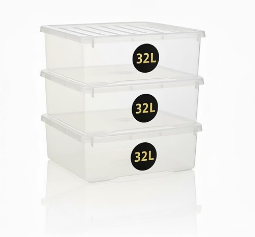 32l clear plastic storage - clear,